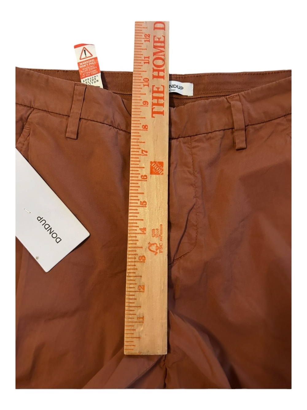 DONDUP GAUBERT SLIM-FIT COTTON WEAVE CUFFED ITALIAN TROUSERS 29 x 29 UNCUFFED 31 - Picture 9 of 11